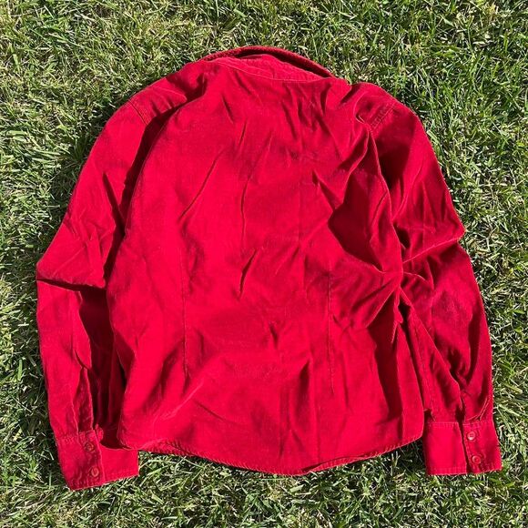 Vintage Christopher & Banks Embroidered Red Button Up Blouse - Picture 5 of 8